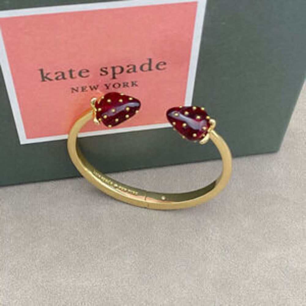 kate spade Strawberry Open Bangle Colorful Oil Drip